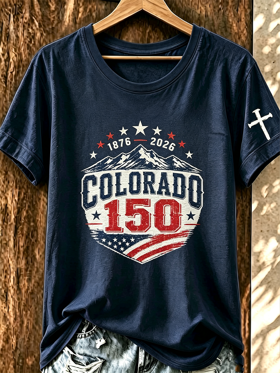 Women's Colorado 150years Anniversary Casual T-shirt