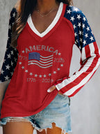 Ladies' Leisure 250Th Anniversary Celebration V-Neck Long Sleeved T-Shirt