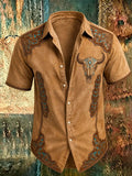 Men's Retro Western-Style Print Casual Shirt