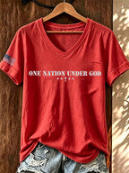 Women's “ONE NATION UNDER GOD” Printed T-shirt