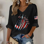 Women's casual Independence Day commemorative printed tie dye T-shirt, commemorating the 250th anniversary of the founding of the United States