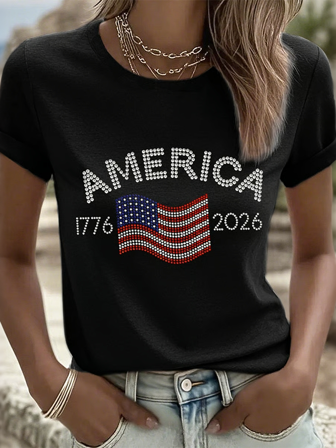 Women's Casual Hot Stamping T-Shirt