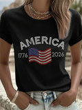 Women's Casual Hot Stamping T-Shirt