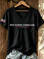 Women's “ONE NATION UNDER GOD” Printed T-shirt