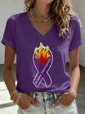 Wilderness Eagle Cross Faith Through The Fire V Neck Short Sleeve Vintage T-Shirt