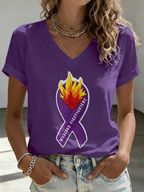 Wilderness Eagle Cross Faith Through The Fire V Neck Short Sleeve Vintage T-Shirt