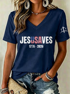 Women'S Jesus Saves  Print Printed T-Shirt