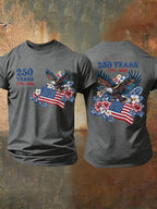 Men'S Retro American Independence Day Printed Short Sleeved T-Shirt