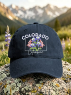 Retro Colorado Columbine Print Baseball Cap