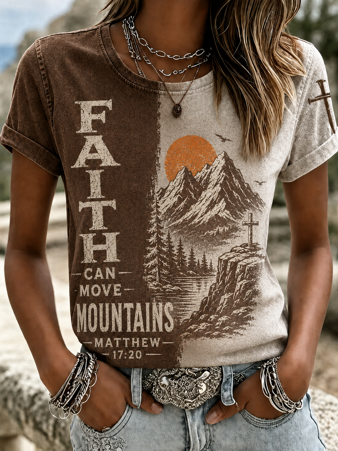 Women'S Faith Can Move Mountains T-Shirt