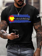 Men'S Colorado Strong Print Short Sleeve T-Shirt