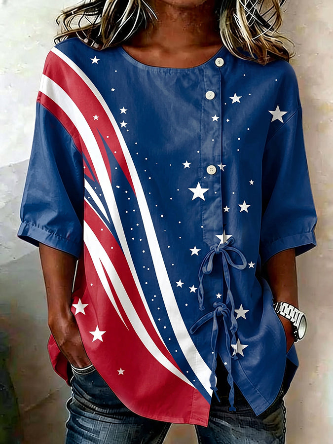 Women's Casual American 250 Art Printed Top