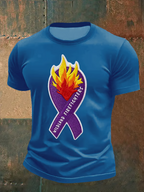 Mountain Cross In Memory Of The Fallen Short Sleeve Tee With Sleeve Cross Print