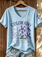 Women'S Colorado Printed V-Neck T-Shirt