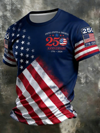 Men'S Casual American Founding Celebration Personalized Printed Round Neck T-Shirt