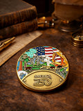 America 250th Anniversary US Landmarks & Map Pin Badge