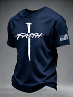 Men'S Faith Cross Printed Casual T-Shirt