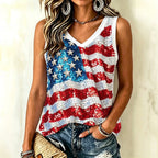 Women's American Flag Sequined Vest