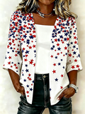 Women'S Casual Loose Independence Day Patriotic Cardigan