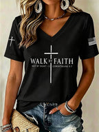 Women's Faith Print Top