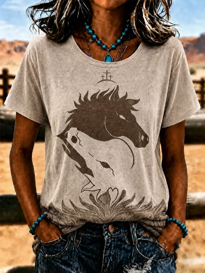 Women'S Clothing Belief Western Art Printed Casual T-Shirt