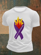 Mountain Cross In Memory Of The Fallen Short Sleeve Tee With Sleeve Cross Print