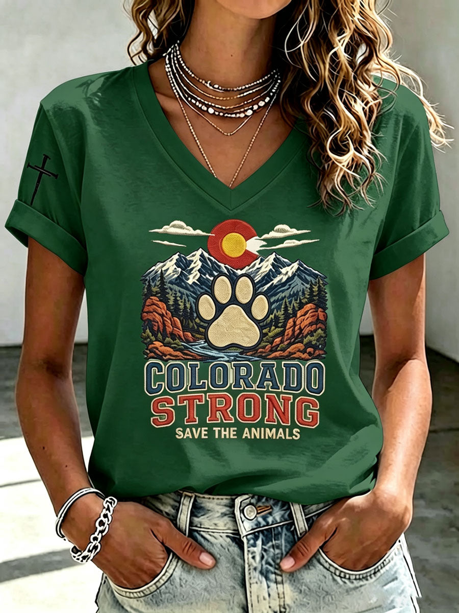 Women'S Colorado Strong Faith Casual T-Shirt
