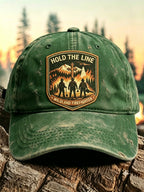 Retro“HOLD THE LINE” Print Baseball Cap