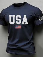 Men'S American Flag Independence Day Celebration Classic Pattern Short Sleeve T-Shirt