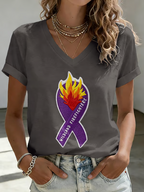 Wilderness Eagle Cross Faith Through The Fire V Neck Short Sleeve Vintage T-Shirt