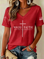 Women's Faith Print Top
