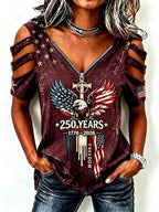 Ladies' American 250Th Anniversary Western Style Off Shoulder Top