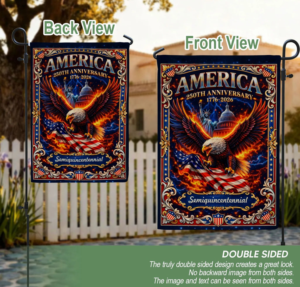 1776–2026 America 250th Anniversary House Flag – Bald Eagle & US Capit