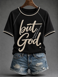Women'S Casual And Fun Faith Printed Short Sleeved T-Shirt