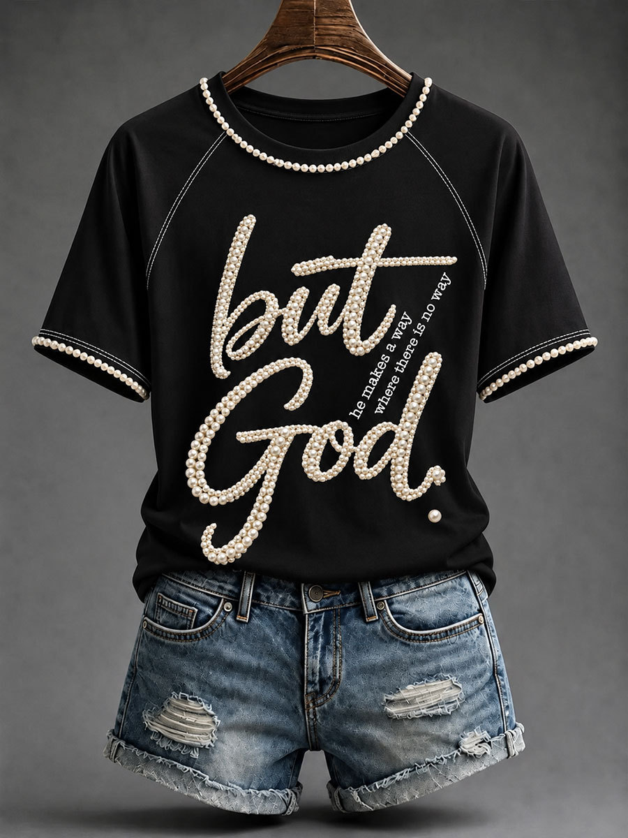 Women'S Casual And Fun Faith Printed Short Sleeved T-Shirt