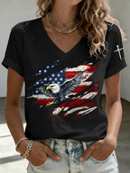 Women'S 250Th Anniversary  Printed V-Neck T-Shirt