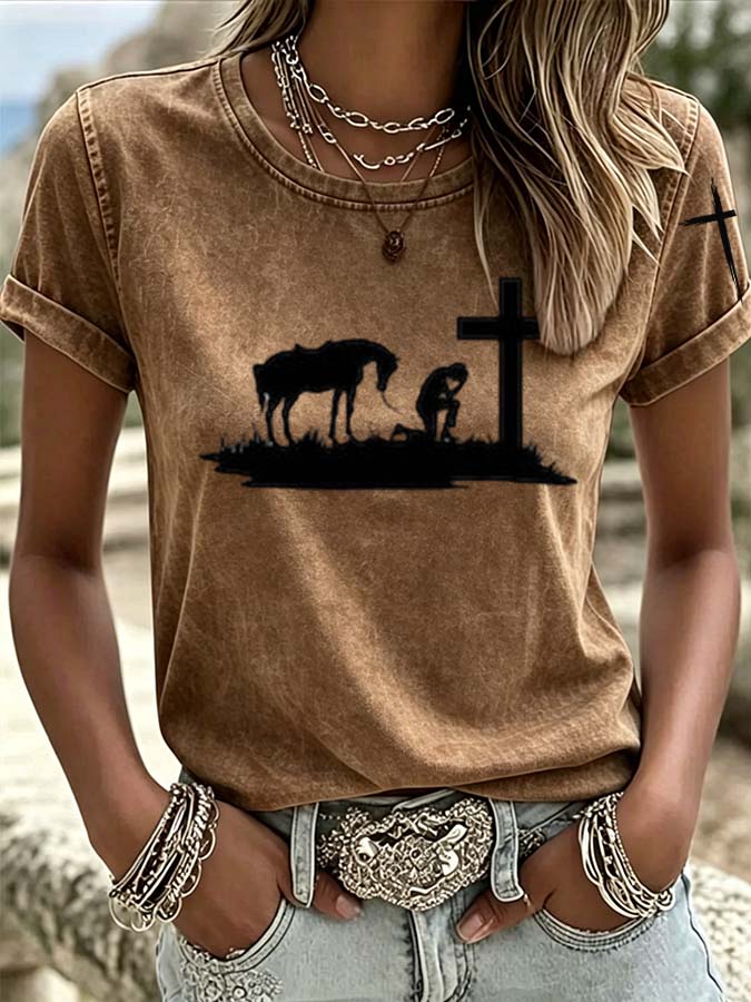 Retro Faith Cross T-Shirt