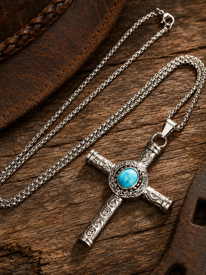 Turquoise Cross Necklace