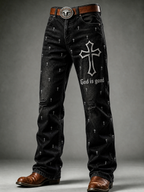 Men's Faith Printed Casual Jeans