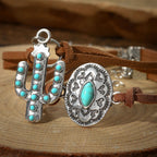 Vintage West Bohemian Turquoise Bracelet Set