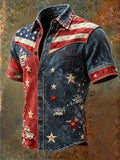 Men'S Western Style Ethnic Print Cross Shirt